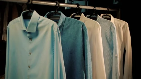 Shirts On Hangers Video stock 157218306