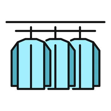 Shirts hanging on clothes rack vector icon illustration Stock Illustration
