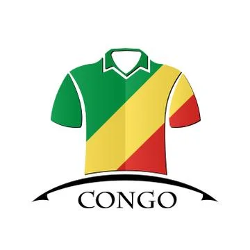 Shirts icon made from the flag of Congo Stock Illustration