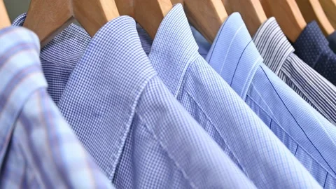 Shirts for men in closet Stock Footage 169743859