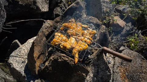 Shish kebab from chicken Stock Footage 78536718