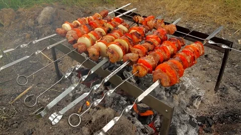 Shish kebab - Video stock 79136024