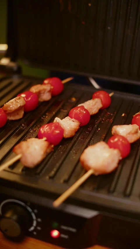 Shish Kebab is Fried on Grill Video stock 283470154