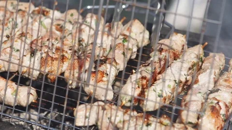 Shish kebab on the grill 库存影片 72277678