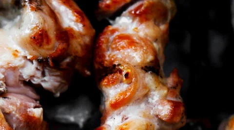 Shish kebab on grilling grid Vídeos de archivo 30364632