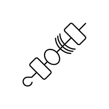 Shish kebab icon element of fast food icon for mobile concept and web apps. T Illustrazione stock