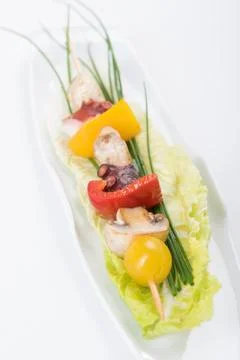 Shish kebab from an octopus Foto stock