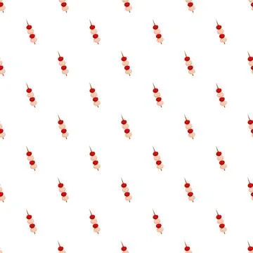 Shish kebab repeating pattern on white background Illustrazione stock