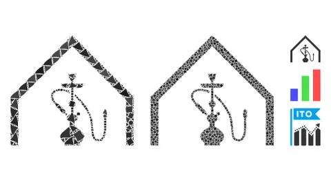 Shisha bar Composition Icon of Tuberous Parts Illustrazione stock