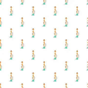 Shisha hookah water pipe seamless repeating pattern Stock Illustration