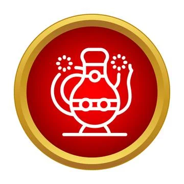 Shisha water pipe flat vector icon design Stock Illustration