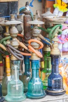 Shishas in a restaurant Stock Photos