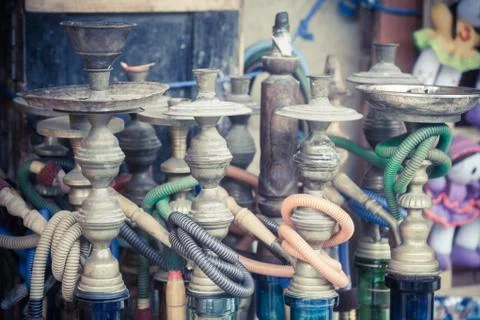 Shishas in a restaurant Stock Photos