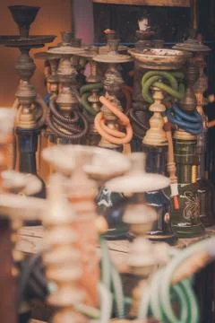 Shishas in a restaurant Stock Photos