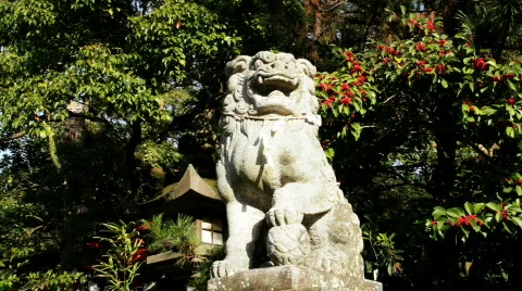ShiShi Statue (Lion) Stock Footage