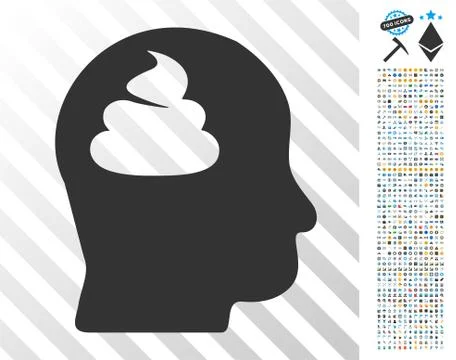 Shit Brain Flat Icon with Bonus イラスト素材