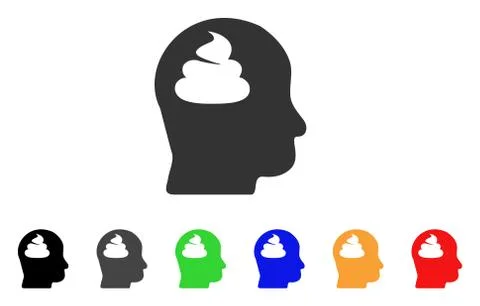 Shit Brain Vector Icon Stock Illustration