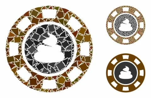 Shit casino chip Composition Icon of Raggy Elements 스톡 일러스트