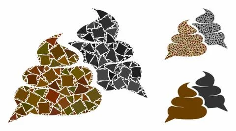 Shit chat Mosaic Icon of Rough Elements Stock Illustration