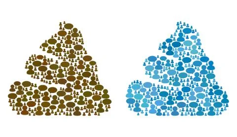 Shit Composition Icons of Message Clouds and Men Stock Illustration