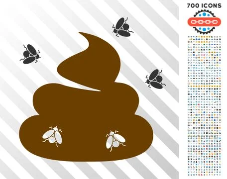 Shit Flies Flat Icon with Bonus Illustrazione stock