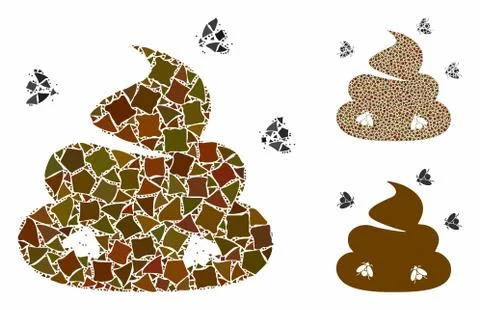 Shit flies Mosaic Icon of Irregular Items Stockillustratie
