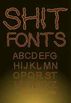 Shit font, letters of shit Stock Illustration
