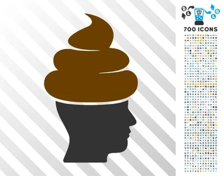 Shit Guy Flat Icon with Bonus Stock Illustration
