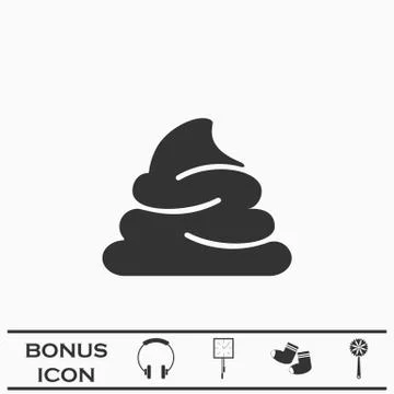 Shit icon flat. Stock Illustration