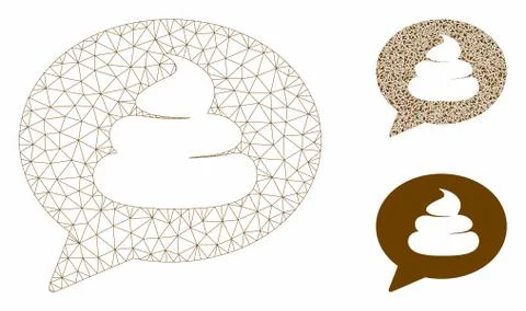 Shit Idea Balloon Vector Mesh Wire Frame Model and Triangle Mosaic Icon Ilustración de archivo