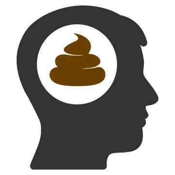 Shit Idea Head Flat Icon Stock Illustration