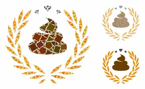 Shit laurel emblem Composition Icon of Unequal Elements 库存插图