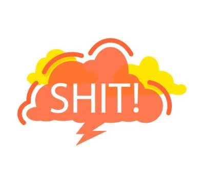 Shit! speech bubble with expression text Stock Illustration