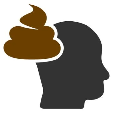 Shit Thinking Head Flat Icon Stock Illustration