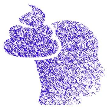 Shit Thinking Head Icon Grunge Watermark Stock Illustration