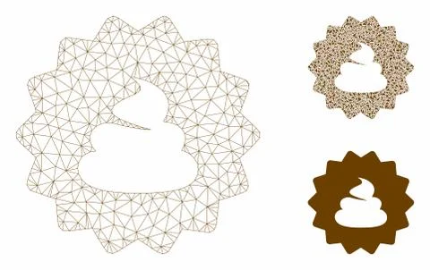 Shit Token Vector Mesh Network Model and Triangle Mosaic Icon Stock Illustration