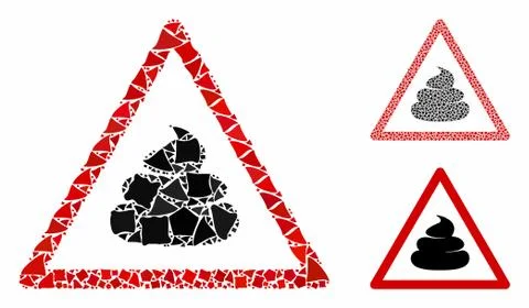 Shit warning Composition Icon of Trembly Elements Illustrazione stock