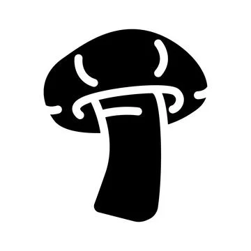 Shitake mushroom glyph icon vector illustration イラスト素材