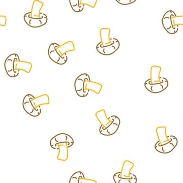 Shitake mushroom vector seamless pattern Illustrazione stock