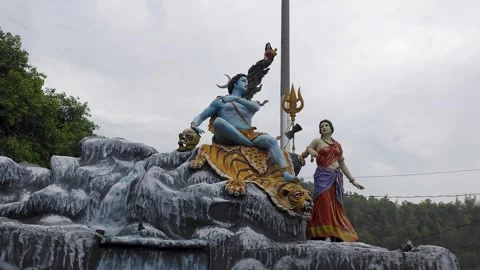 Shiv Bhola and Parvati Maa Blessing Rishikesh Stock Footage 313564524