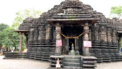 The Shiv Mandir of Ambarnath Stock Footage 94604883