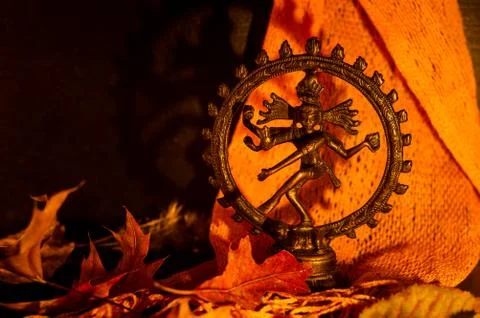 Shiva lit by candlelight Stock Photos
