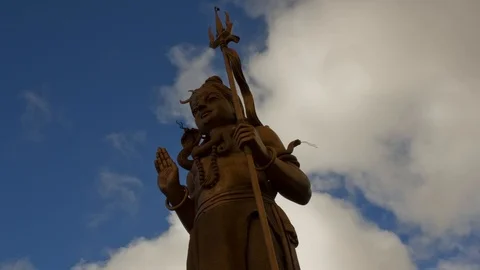 Shiva Statue Cloud Timelapse, Grand Bassin, Mauritius Stock Footage 103810833