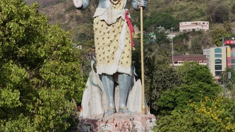 Shiva Statue Haridwar Drone View, 6K Footage Видео 333450806