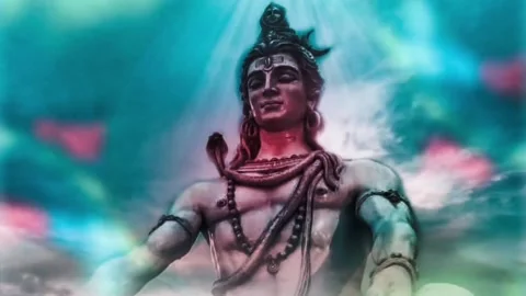 Shiva statue meditation moon HD video WA... | Stock Video | Pond5