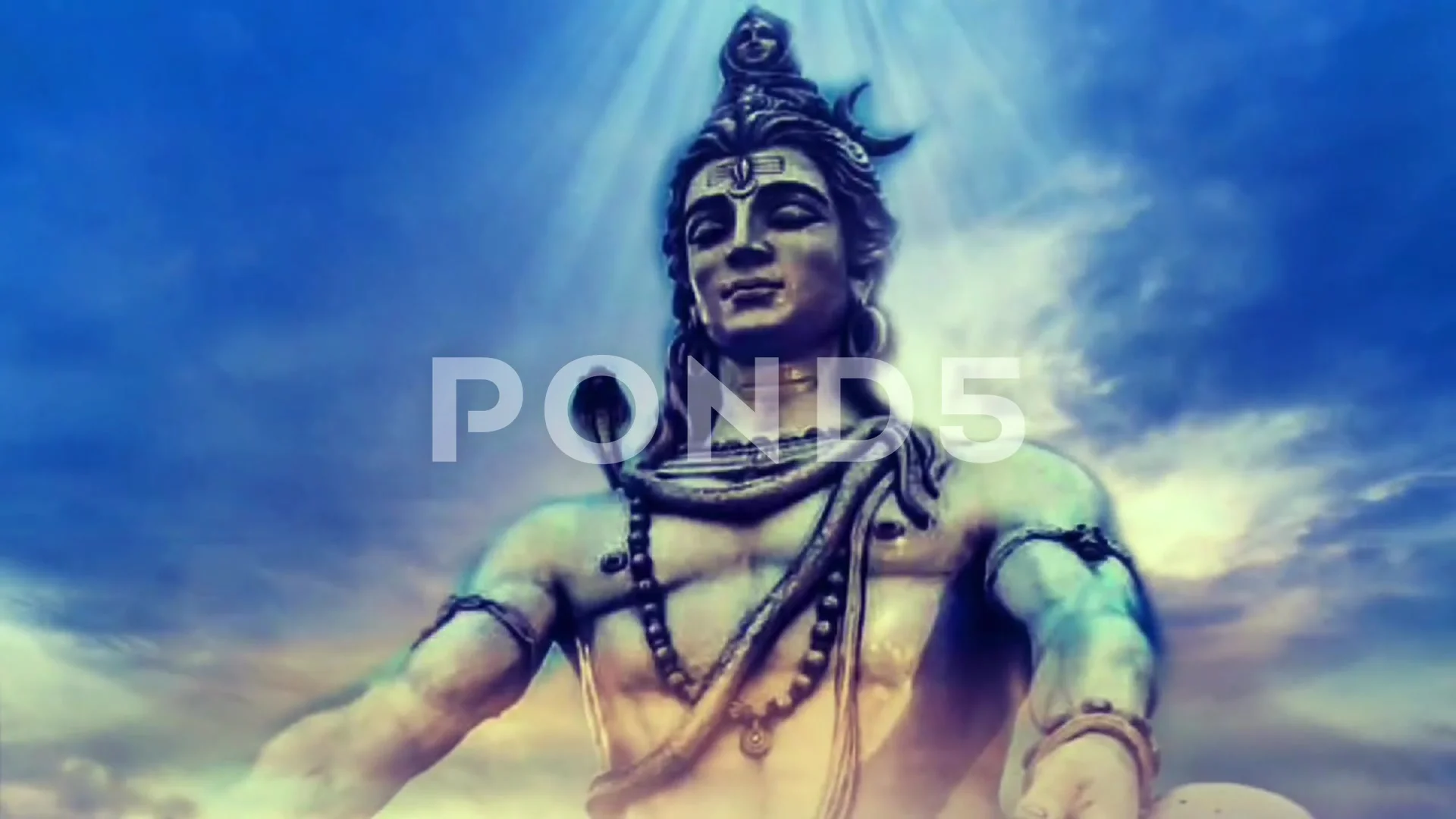 Shiva statue meditation with sky HD vide... | Stock Video | Pond5