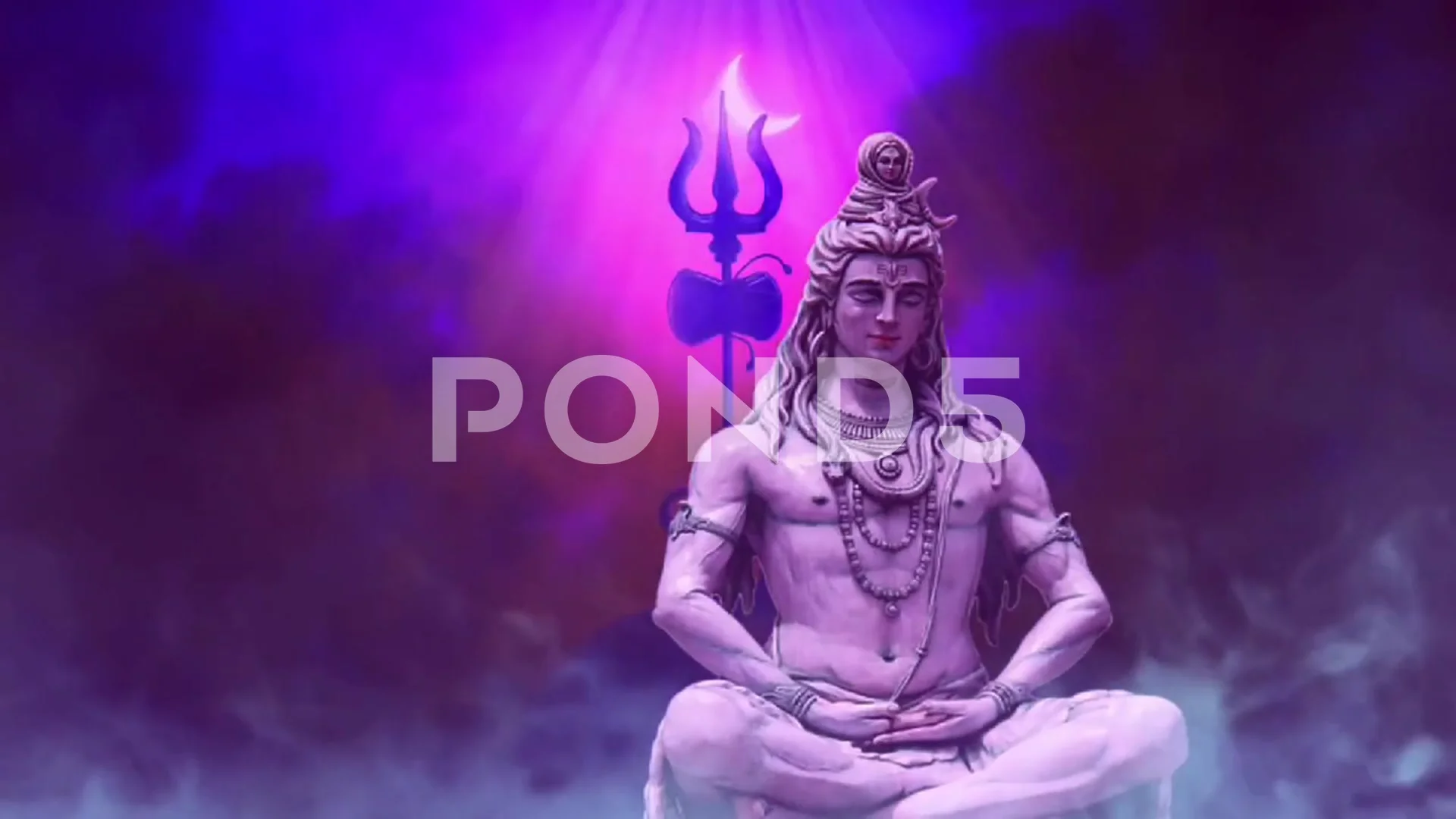 Shiva with trishul HD meditation yoga sp... | Stock Video | Pond5