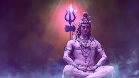 Shiva with trishul HD meditation yoga sp... | Stock Video | Pond5