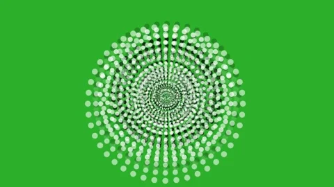 Shiver of circle dots on green screen background. black and white dots. Stock Footage 336433150