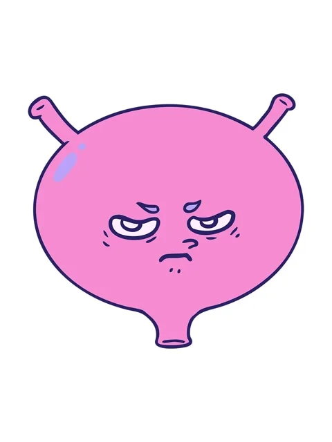 Shivering motion animation of cartoon angry bladder Stock Footage 324199960